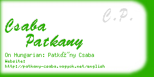 csaba patkany business card